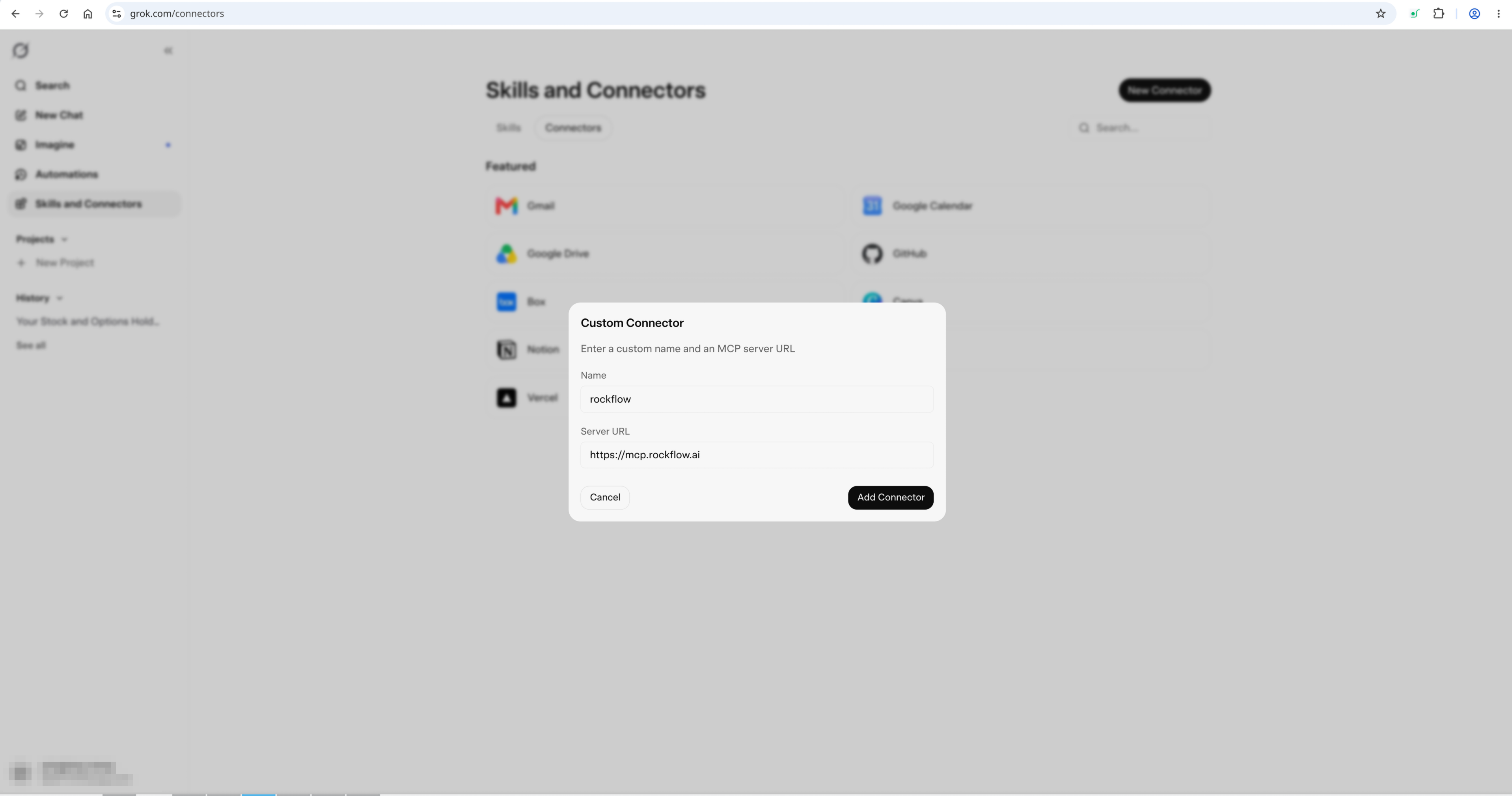 Flujo de autorización OAuth de RockFlow